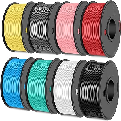 Filamento para Impresora 3D Multicolor, SUNLU Meta Filamento PLA 1.75mm Bundle, PLA Filamento 2kg Mejorado,8 Rollos 0.25kg, Bobina 250g Negro+Blanco+Gris+Rojo+Azul+Verde+Amarillo+Rosa claro